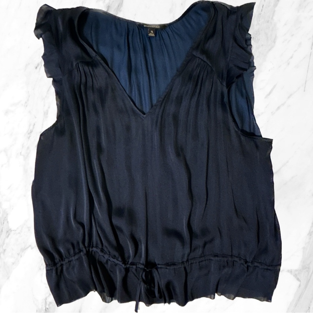 J.Crew XL Navy Satin Blouse